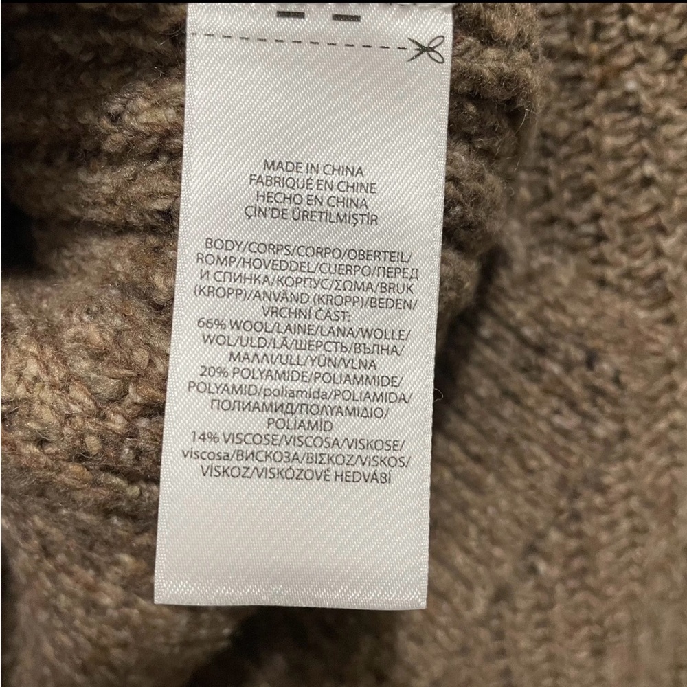 Polo Ralph Lauren Women’s Medium Brown Chunky Knit Wool-Blend Sweater - Picture 4 of 6